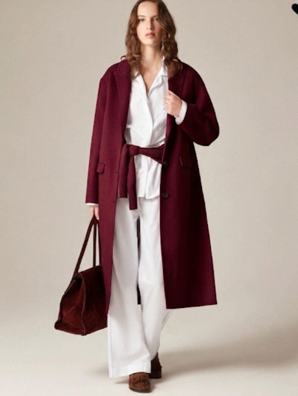 Jcrew Chiara Wool/Cashmere/Lyocell Blend TopCoat In Wilshire Red Sz 4